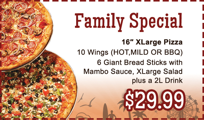 Discounted pizza specials